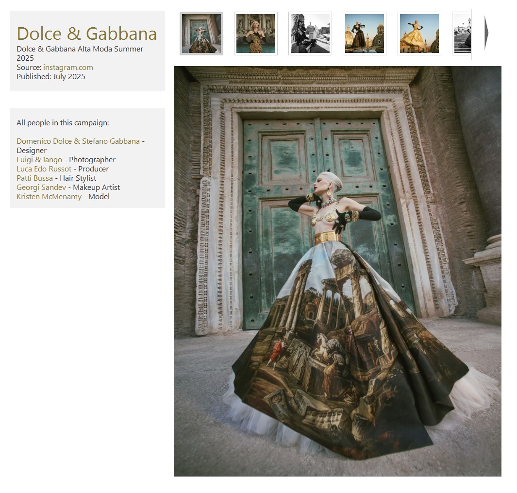 D&G Advertising Campaign Casting